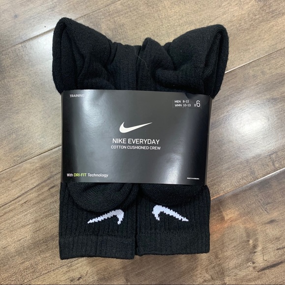 Nike Everyday Cotton Cushioned 6 Large Crew Socks - Picture 2 of 4